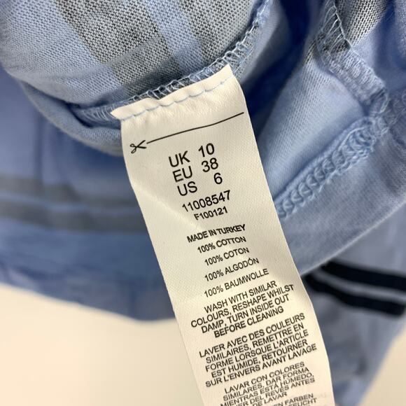 ASOS Design Long Sleeve Crew Neck T-Shirt Womens Sz 6 Blue Navy Two Tone Stripe - Picture 7 of 7